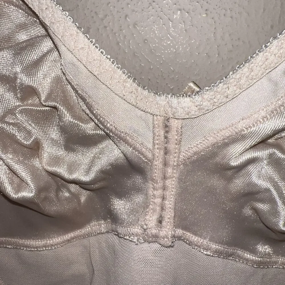 Vintage Bali 36B Womens Glam BodySuit Beige Tan Nude Soft Cup Wireless 8380 - Picture 13 of 15